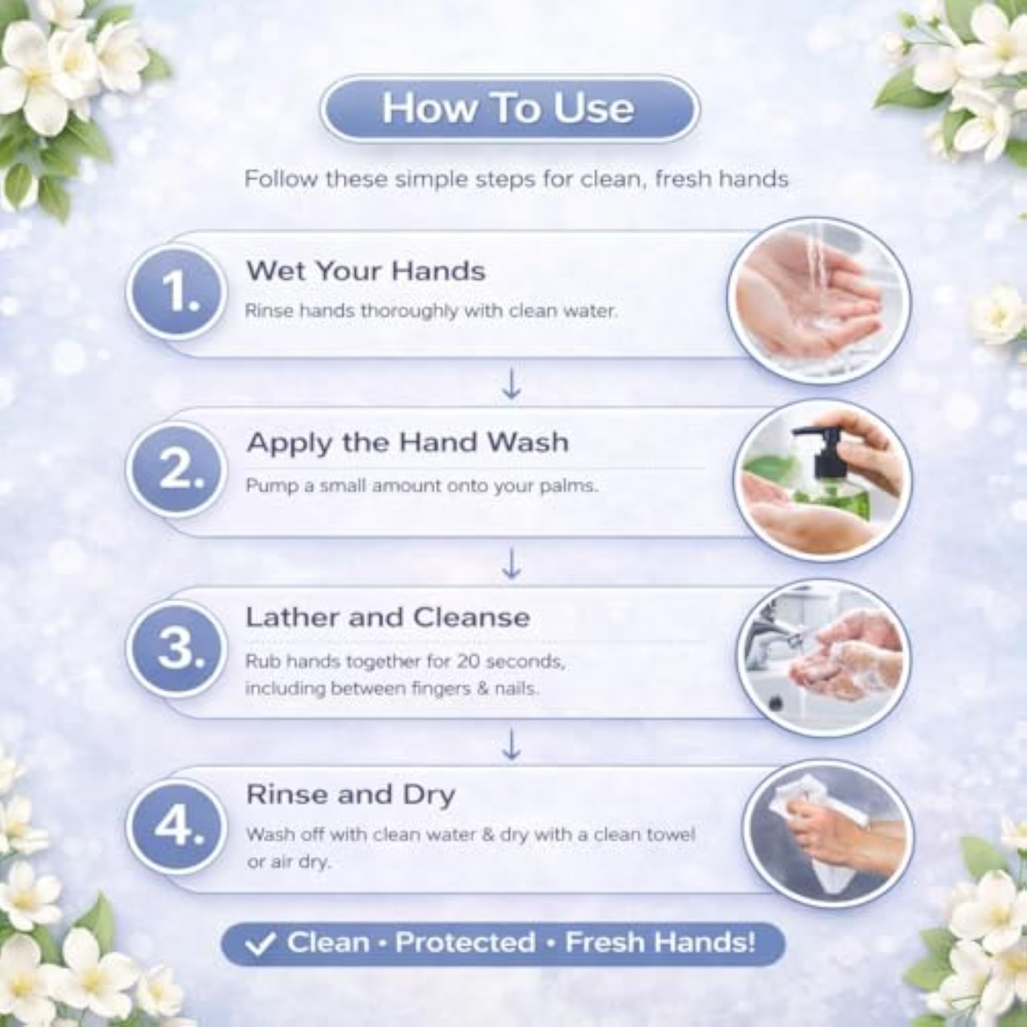 Floral Jasmine Fresh Hand Wash, Pack of 3